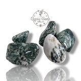 Agate - Tree Agate Green, White Jade, White Lava Stone, Rosewood Spacers Custom Size Round Smooth Stretch (8mm) Natural Gemstone Crystal Energy Bead Bracelet