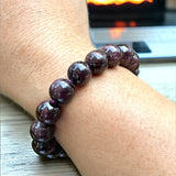 Garnet - Almandine Red Custom Size Round Smooth Stretch (10mm) Natural Gemstone Crystal Energy Bead Bracelet