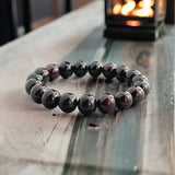 Garnet - Almandine Red Custom Size Round Smooth Stretch (10mm) Natural Gemstone Crystal Energy Bead Bracelet