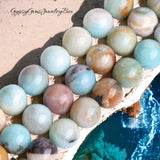 Amazonite - Custom Size•Round Smooth Stretch (8mm) Natural Gemstone Crystal Energy Bead Bracelet
