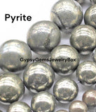 Pyrite (Silver) + Black Obsidian Round Smooth Stretch (8mm) Natural Gemstone Crystal Energy Bead Bracelet