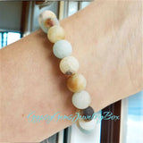 Amazonite - Custom Size•Frost Matte Rustic Round Stretch (8mm) Natural Gemstone Crystal Energy Bead Bracelet
