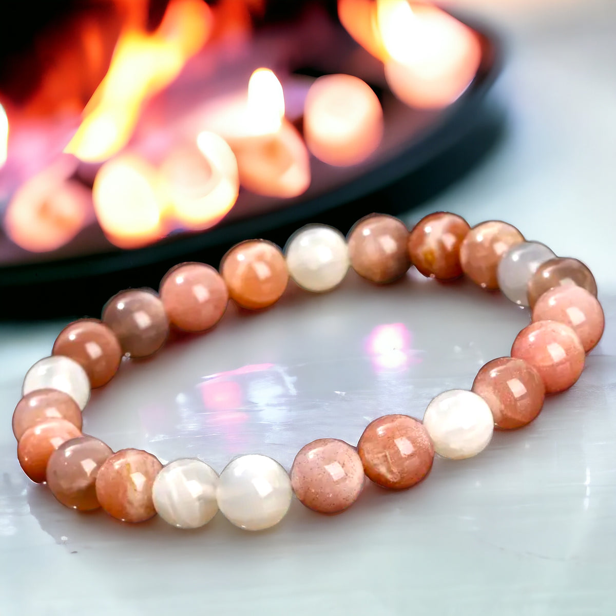 Genuine 2024 Sunstone Bracelet, Handmade Gemstone Jewelry