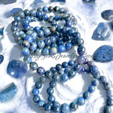 Dumortierite (Blue Aventurine) Custom Size Round Smooth Stretch (8mm) Natural Gemstone Crystal Energy Bead Bracelet