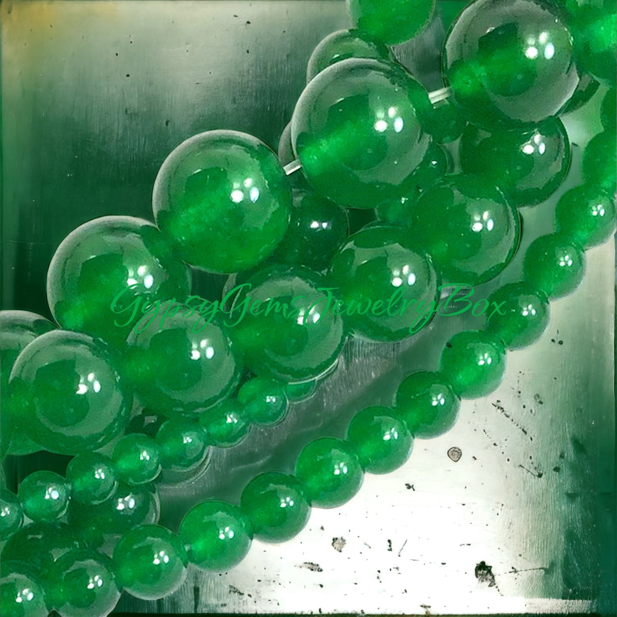 Jade -Imperial Green Round Smooth Stretch (8mm) Natural Gemstone Cryst –  GypsyGemsJewelryBox