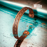Copper Magnetic Hand Forged Solid Pure Copper Therapy Bracelet Cuff