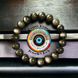 Obsidian - Gold Sheen Obsidian Custom Size Round Smooth Stretch (8mm) Natural Gemstone Crystal Energy Bead Bracelet