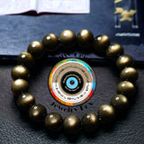 Obsidian - Gold Sheen Obsidian Custom Size Round Smooth Stretch (8mm) Natural Gemstone Crystal Energy Bead Bracelet