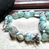 Larimar - Nugget Series Custom Size Stretch (8 - 10mm) Irregular Shape Smooth Natural Gemstone Crystal Energy Bead Bracelet