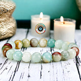 Amazonite - Custom Size•Round Smooth Stretch (8mm) Natural Gemstone Crystal Energy Bead Bracelet