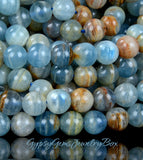 Calcite - Blue Lemurian Caribbean Aquatic Argentinia Calcite AAA+ Round Smooth Stretch (8mm) Natural Gemstone Crystal Energy Bead Bracelet