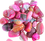 Agate - Banded Botswana Stripe Pink Agate Custom Size Round Smooth Stretch (8mm) Natural Gemstone Crystal Energy Bead Bracelet