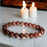 Eudialyte Custom Size Round Smooth Stretch (8mm) Natural Gemstone Crystal Energy Bead Bracelet