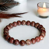 Eudialyte Custom Size Round Smooth Stretch (8mm) Natural Gemstone Crystal Energy Bead Bracelet