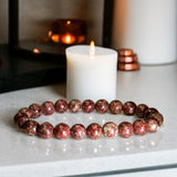 Eudialyte Custom Size Round Smooth Stretch (8mm) Natural Gemstone Crystal Energy Bead Bracelet