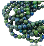 Azurite Blue Green•Custom Size•Round Smooth Stretch (8mm) Natural Gemstone Crystal Energy Bead Bracelet