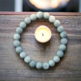 Aquamarine - Brazilian Blue Custom Size Round Smooth Stretch (8mm) Natural Gemstone Crystal Energy Bead Bracelet