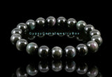 Obsidian - Rainbow Obsidian Round Smooth Stretch (10mm Grande) Natural Gemstone Crystal Energy Bead Bracelet