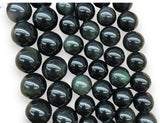 Obsidian - Rainbow Obsidian Round Smooth Stretch (10mm Grande) Natural Gemstone Crystal Energy Bead Bracelet