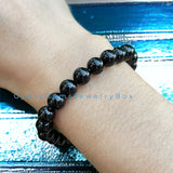 Onyx - Black Onyx Custom Size Round Smooth Stretch (8mm) Natural Gemstone Crystal Energy Bead Bracelet