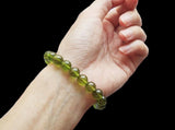 Peridot Custom Size Round Smooth Stretch (8mm) Natural Gemstone Crystal Energy Bead Bracelet