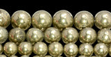 Pyrite - Golden Pyrite Round Smooth Stretch (8mm) Natural Gemstone Crystal Energy Bead Bracelet
