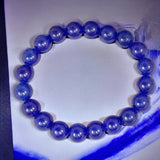 Chalcedony Dark Ink Royal Blue Round Smooth Stretch (8mm) Natural Gemstone Crystal Energy Bead Bracelet
