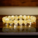 Citrine Custom Size Yellow Round Smooth Stretch (8mm) Natural Gemstone Crystal Energy Bead Bracelet "High Quality”