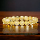 Citrine Custom Size Yellow Round Smooth Stretch (8mm) Natural Gemstone Crystal Energy Bead Bracelet "High Quality”