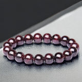 Garnet - Almandine Red Custom Size Round Smooth Stretch (8mm) Natural Gemstone Crystal Energy Bead Bracelet