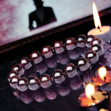 Garnet - Almandine Red Custom Size Round Smooth Stretch (8mm) Natural Gemstone Crystal Energy Bead Bracelet