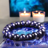 Goldstone Sandstone Blue Custom Size Round Smooth Stretch (8mm) Natural Gemstone Crystal Energy Bracelet