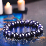 Goldstone Sandstone Blue Custom Size Round Smooth Stretch (8mm) Natural Gemstone Crystal Energy Bracelet