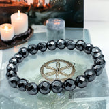 Hematite Black Custom Size Diamond Cut Faceted Stretch (8mm) Natural Gemstone Crystal Energy Bead Bracelet