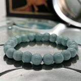 Jade - Jadeite Burmese Green Blue Water - Ice Seed Melon - Custom Size Round Smooth Stretch (8mm) Natural Gemstone Crystal Energy Bead Bracelet
