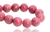 Rhodonite Pink Custom Size Round Smooth Stretch (8mm) Natural Gemstone Crystal Energy Bead Bracelet