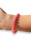 Rhodochrosite Pink Rose Argentina Custom Size Round Smooth Stretch(8mm) Natural Gemstone Crystal Energy Bead Bracelet