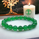 Jade - Jadeite Imperial Green Custom Size Round Smooth Stretch (10mm Large-Grande) Natural Gemstone Crystal Energy Bead Bracelet