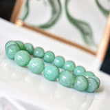 Jade - Jadeite Burmese Aqua Ice Blue Green Burma Custom Size Round Smooth Stretch (10mm Grande) Natural Gemstone Crystal Energy Bead Bracelet
