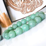Jade - Jadeite Burmese Aqua Ice Blue Green Burma Custom Size Round Smooth Stretch (10mm Grande) Natural Gemstone Crystal Energy Bead Bracelet