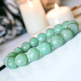 Jade - Jadeite Burmese Aqua Ice Blue Green Burma Custom Size Round Smooth Stretch (10mm Grande) Natural Gemstone Crystal Energy Bead Bracelet
