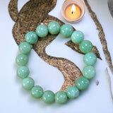 Jade - Jadeite Burmese Aqua Ice Blue Green Burma Custom Size Round Smooth Stretch (10mm Grande) Natural Gemstone Crystal Energy Bead Bracelet