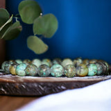 Jasper - African Turquoise Green Jasper Custom Size Round Smooth Stretch (8mm) Natural Gemstone Crystal Energy Bead Bracelet
