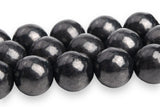 Shungite Genuine Round Smooth Stretch (8mm) Natural Gemstone Crystal Energy Bead Bracelet