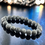 Labradorite Rainbow Frost Matte Custom Size Rustic Round Stretch (8mm) Natural Gemstone Crystal Energy Bead Bracelet