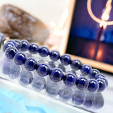 Lapis Lazuli•Round•Smooth•Custom Size•Stretch (8mm) Natural Gemstone Crystal Energy Bead Bracelet