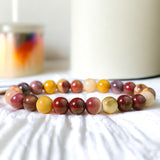 Jasper - Mookaite Custom Size Round Smooth Stretch (8mm) Natural Gemstone Crystal Energy Bead Bracelet