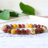Jasper - Mookaite Custom Size Round Smooth Stretch (8mm) Natural Gemstone Crystal Energy Bead Bracelet