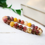 Jasper - Mookaite Custom Size Round Smooth Stretch (8mm) Natural Gemstone Crystal Energy Bead Bracelet
