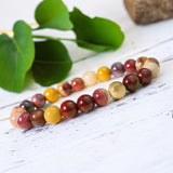Jasper - Mookaite Custom Size Round Smooth Stretch (8mm) Natural Gemstone Crystal Energy Bead Bracelet